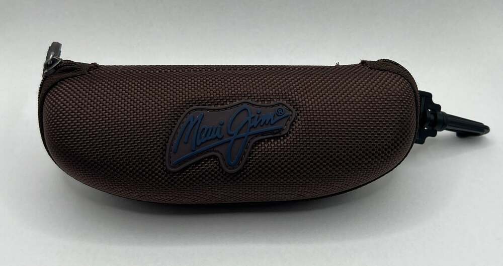 MAUI JIM Small Zippered Semi-Hard Brown Sport Sunglasses Case With Clip